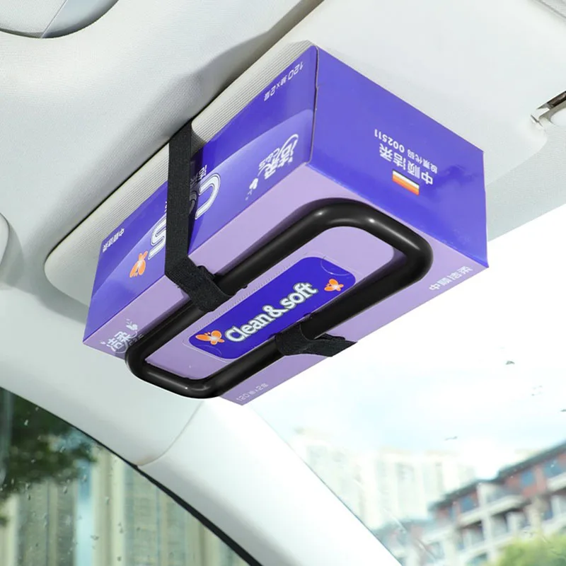 Car Tissue Rack Clip For Car Universal Sun Visor Napkin Box Seat Back Tissue Holder Auto Interior Elastic Hanging Paper Cover
