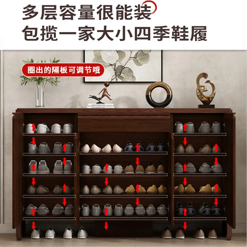 Household multi-functional entrance living room entrance entrance all solid wood partition cabinet