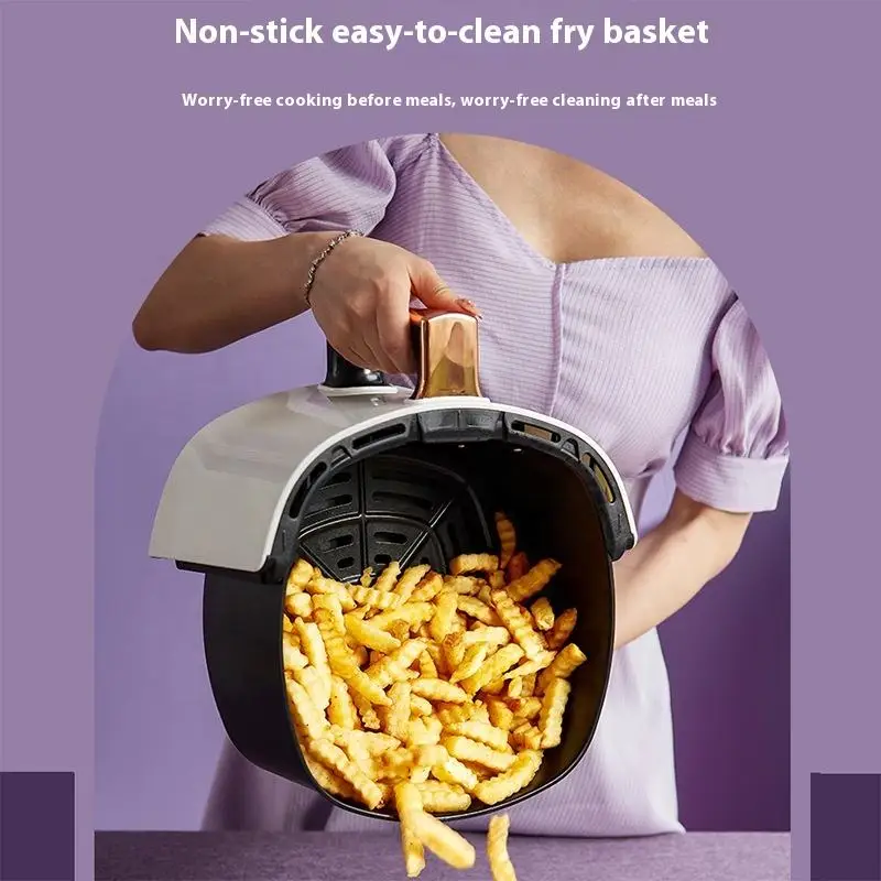 2024년 핫세일 가정용 에어프라이어 8L 대용량 바스켓 포함 무오일 전기 스마트 디스플레이 에어 오븐 (주방용)