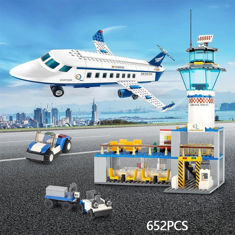 

Городская серия самолетов, модель пассажирского самолета, аэропорт, детская образовательная сборка, строительные блоки, игрушки для мальчиков и девочек на день рождения