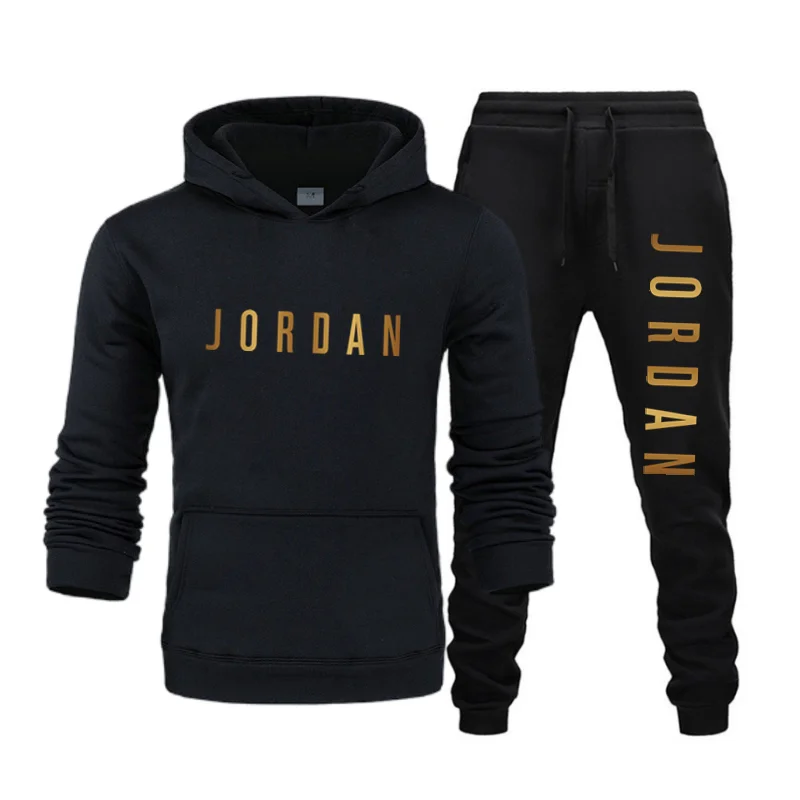 New Men\'s Fashion Casual Tracksuits Outdoor Fitness Jogging Hooded Sets Sports Luxury Hoodie + Pants Suit Clothing ﻿