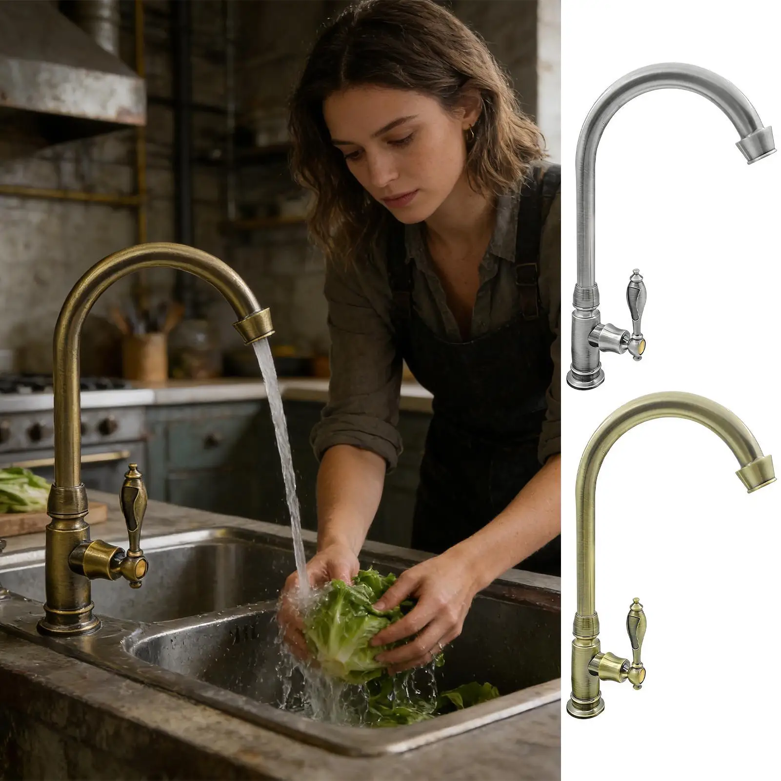 Faucet For Bathroom Sink Rotating Kitchen Basin Taps Bar Sink Faucet For Outdoor Garden Counter Laundry Balcony Lavatory Vanity