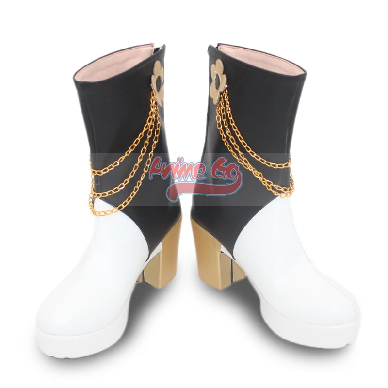 Rumi Mira Zoey Cosplay Schuhe Damen Weiß und Gold Stiefel Chinesische Größe