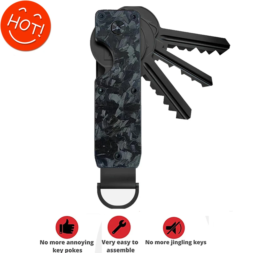 Schlüsselorganisator, kompakter Halter, Metall-Schlüsselanhänger, minimalistischer Schlüsselkastenhalter für Schlüsselbund, sorgt für die Sicherung von 2-6 Schlüsseln
