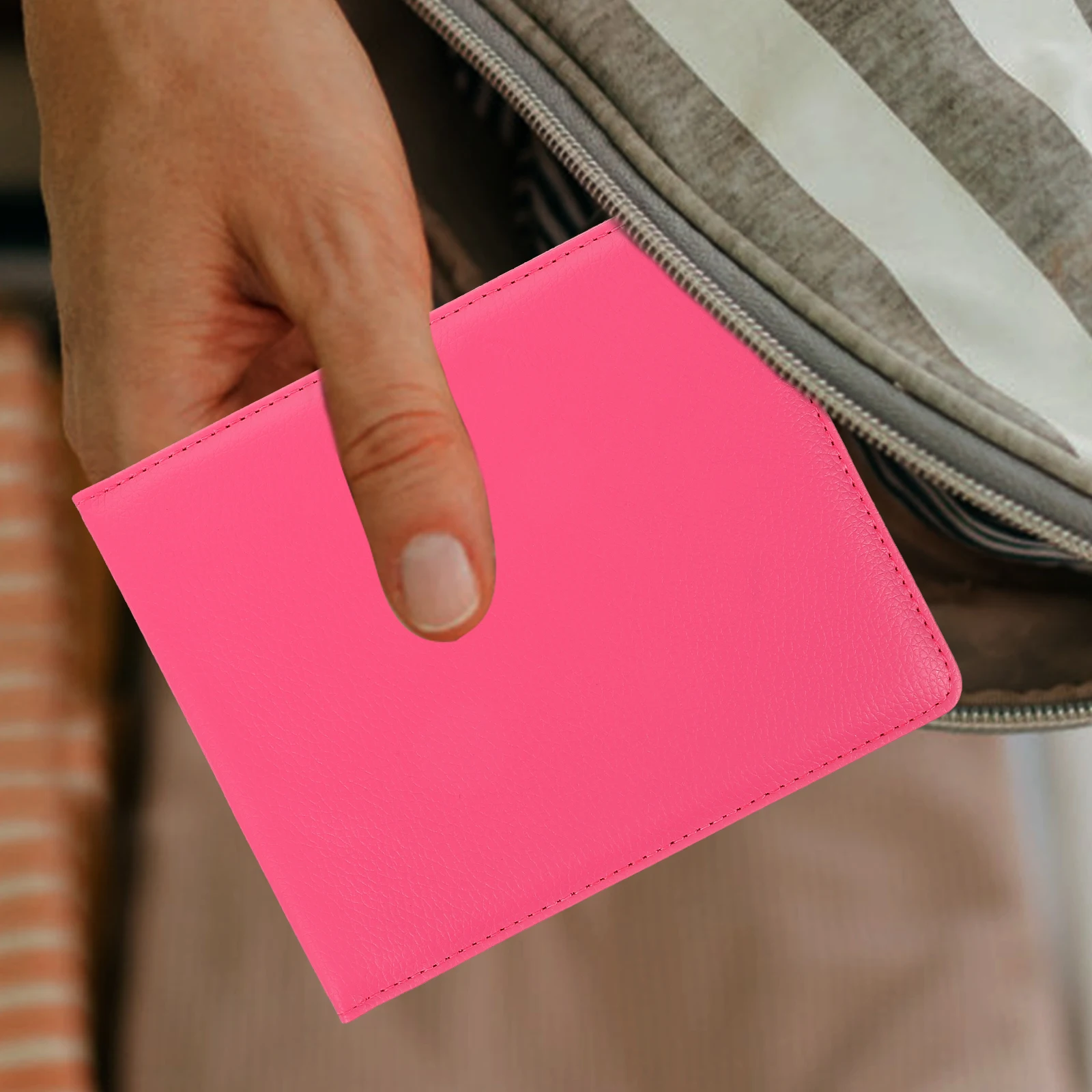 

Disability Protection Cover PVC Material Blank Pink Small Size Lightweight Multiple Card Slots ID Holder Social Security