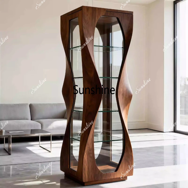 

Italian minimalism, wine cabinet, special-shaped decoration, living room glass decoration, custom