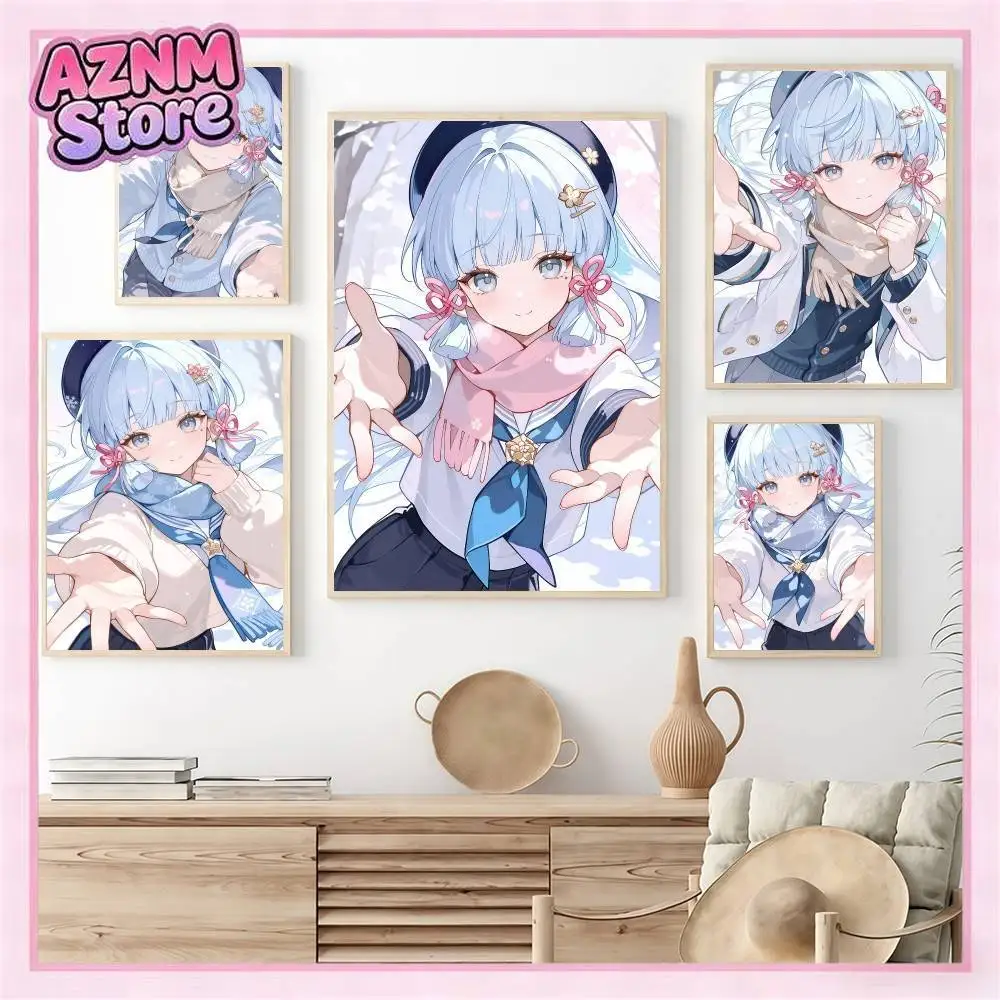 A Promise Made In White Genshin Impact Print Poster Retro Aesthetic Wall Decor Living Room Bedroom Home Office HD Print Gifts