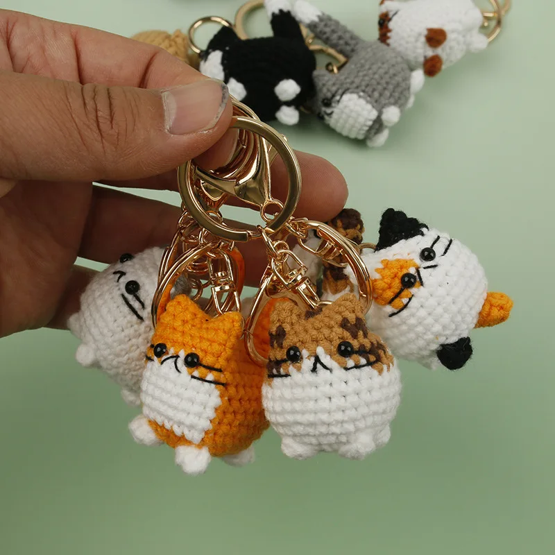 

Серия мини-брелоков «Котята»: милые вязаные куклы-кошки, креативные подвески для сумок, брелоки с котятами, аксессуары на заказ