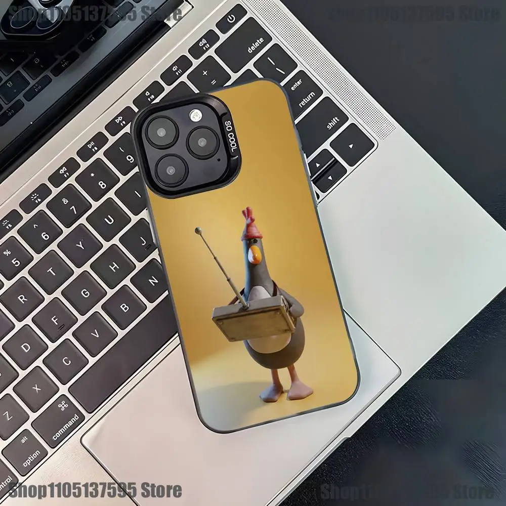 Grappige Veren McGraw Telefoonhoesje voor iPhone 17,16,15,14,13,12,11,Pro,XS,Max,Plus,Mini,SE4,E Zwart Matte Schokbestendige Cover