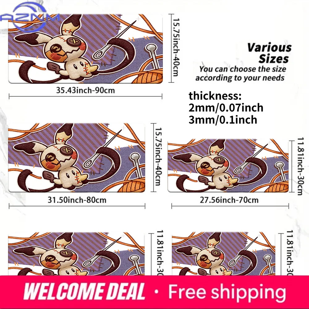 

Pokemon Mimikyu Stitched Embroidery Style Gaming Mouse Pad Non-Slip Desk Mat