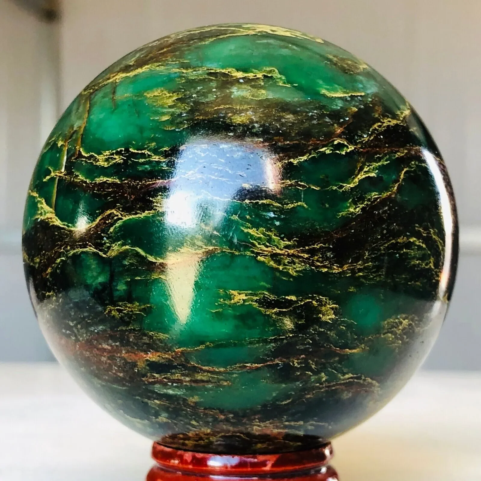 Large Natural Tumbled Emerald Quartz Crystals Sphere Healing Gemstone Ball