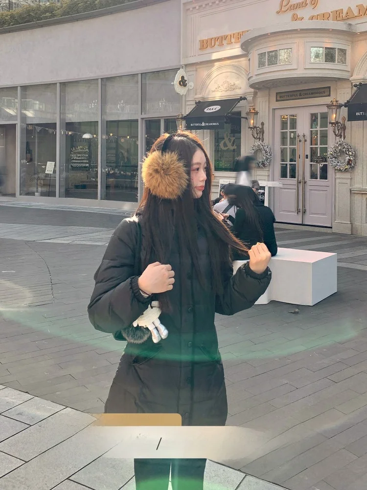 

Женская утепленная зимняя куртка-пуховик средней длины на молнии, повседневная, из полиэфирного волокна, с завышенной талией