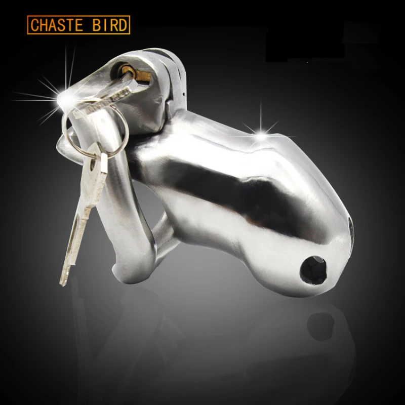 CHASTE BIRD Male 316L Stainless Steel Luxury Honorable Small Size Cage Male Chastity Belt Magic Locker Device Sex Toy HT-V2 A256