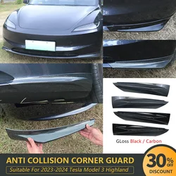 For Tesla Model 3 Highland 2024 Front Bumper Corner Protector Guard Bumper Lip Auto Car Accessories Anti Collision Strips Corner