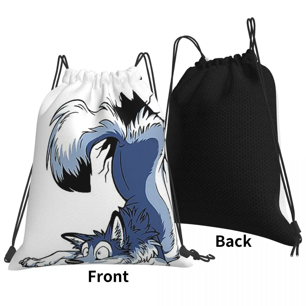 Un-Stuck Blue Husky Backpacks Multi-function Portable Drawstring Bundle Pocket Sundries Bag Book Bags For Travel School