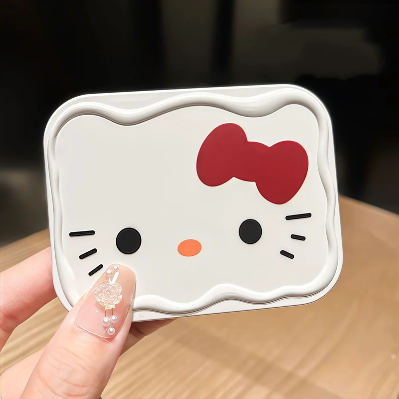 Hello Kitty Foldable Mirror Comb Set Wave Shell Case Built In Hair Comb Kawaii Lightweight Portable Pocket Cosmetic Daily Gift view 5