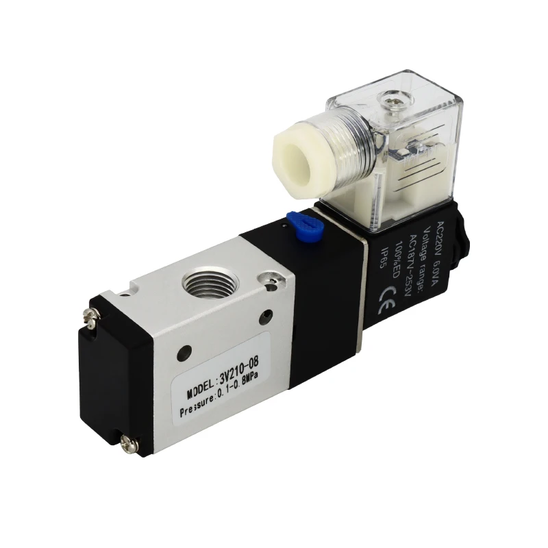 

solenoid valve 3V210-08 Pneumatic Solenoid Valve 3 Way 2 Position Directional Pneumatic Valve AC110V 220V 380V 24V 12V DC G1/4"
