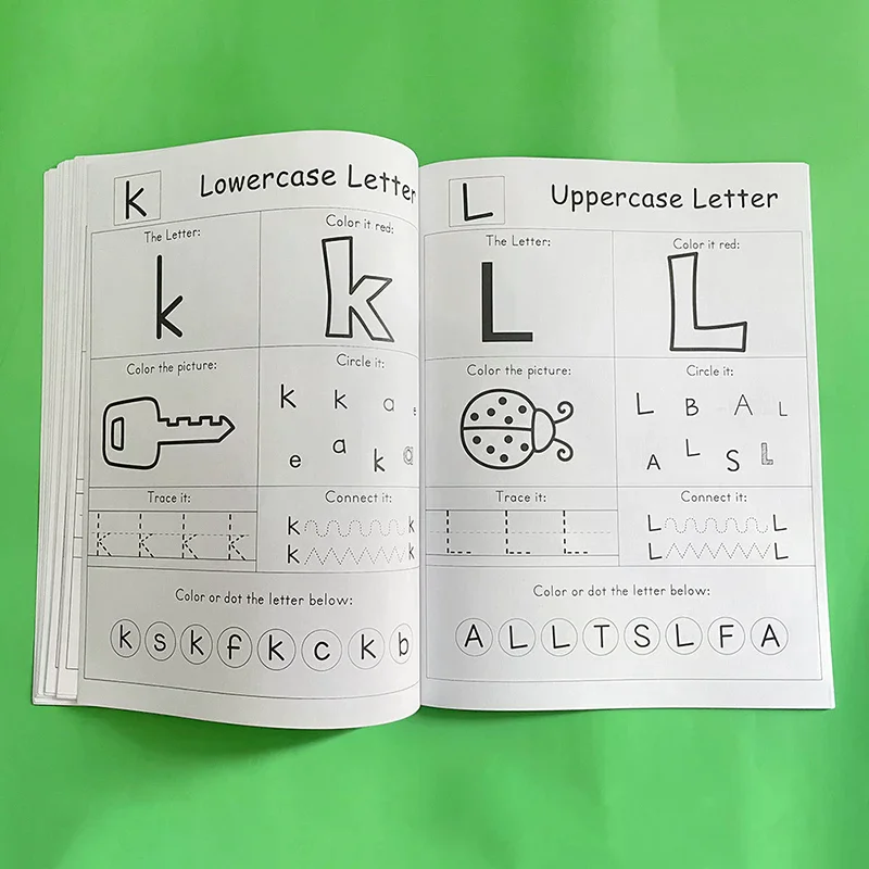 Letras A-Z alfabeto fonética prática livro de trabalho pré-escolar aprendizagem inglês língua jardim de infância escrita livro para colorir montessori