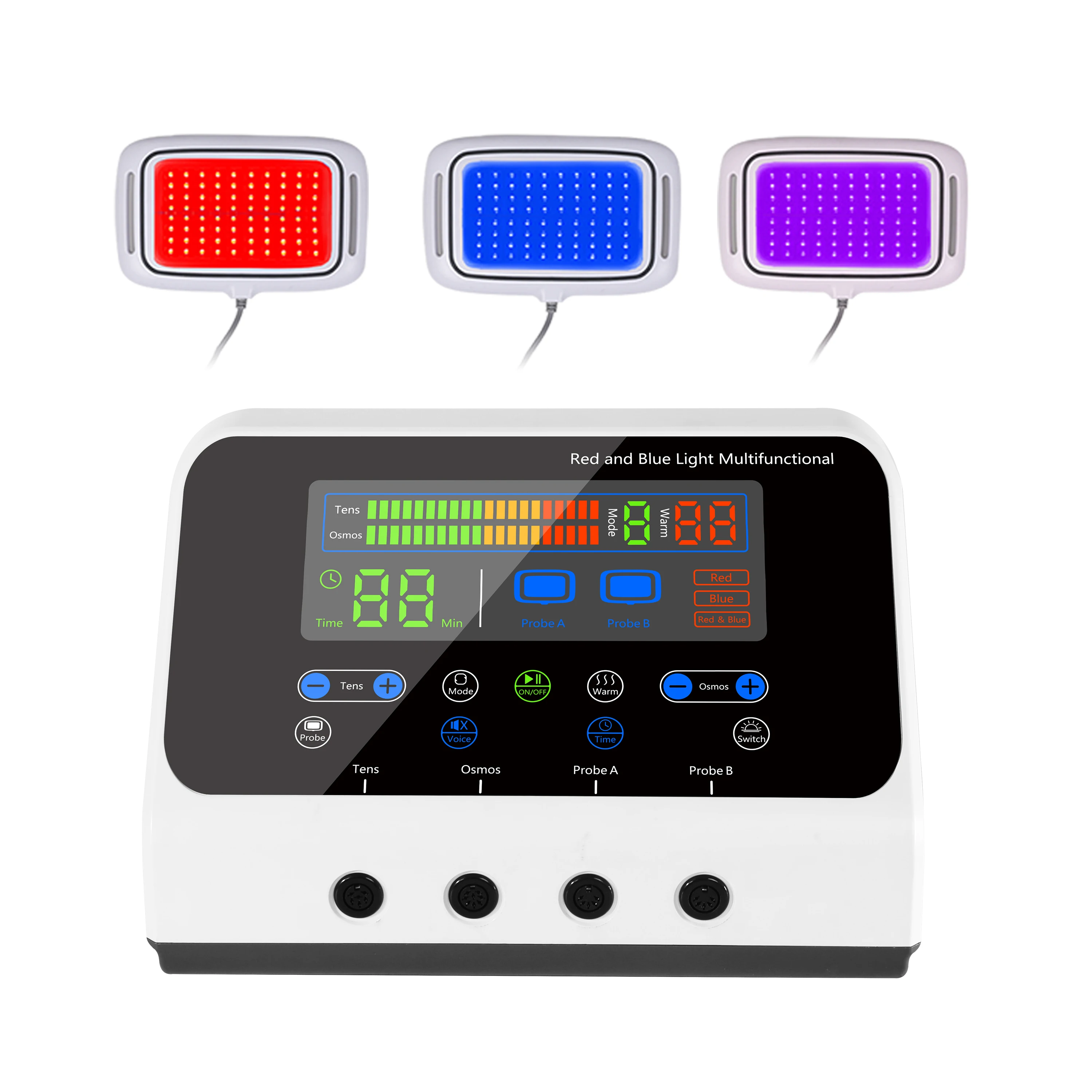 Great Red Light Blue Light Therapy Device with Light Treatment Panel for Reduce Inflammation Kill Bacteria and Cos-metic