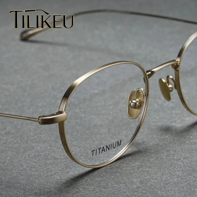 

2026 Ultra-Light Titanium Retro Oval Glasses Frame Good-look Thin Legs Design Fashion Men Women Prescription Eyeglasses Frame