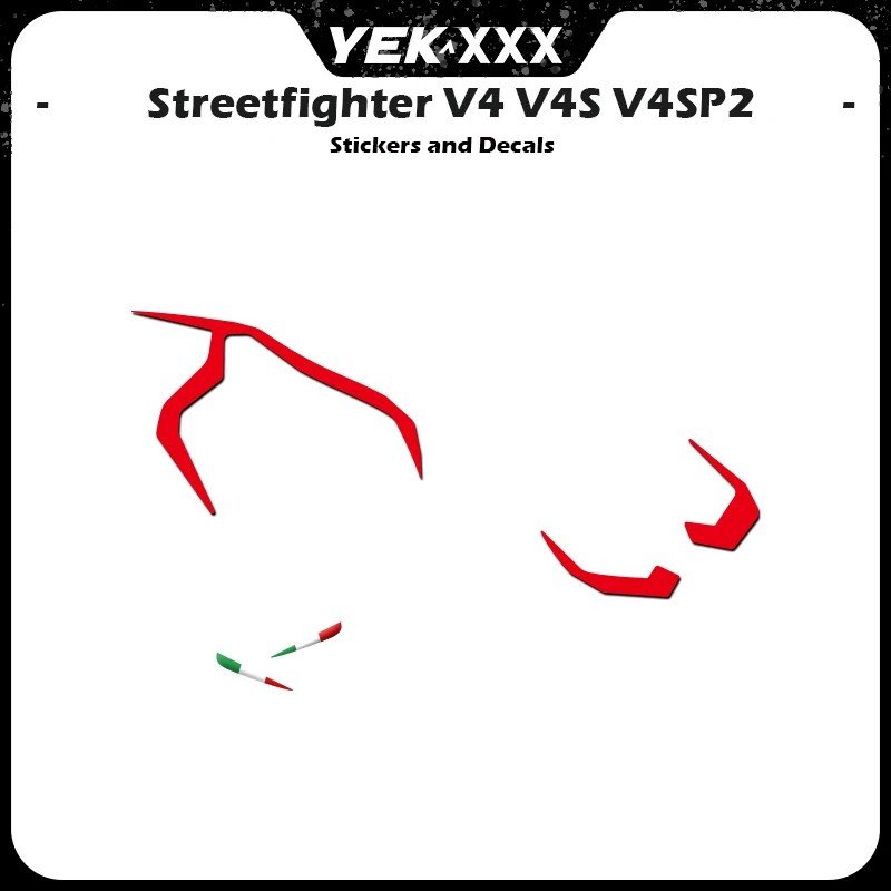 For DUCATI Streetfighter V4 V4S V4SP2 Tail Sticker Headlight Stickers and 3D Italian Flags for Fins Fairing Shell Sticker Decal
