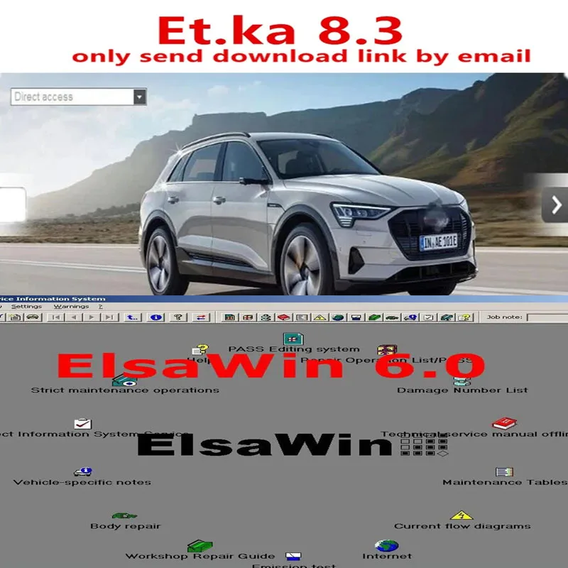 Elsawin 6.0 Software di riparazione automatica funziona V-w 5.3 Au-di Elsa Win 6.0 per strumenti diagnostici di riparazione automatica Vw