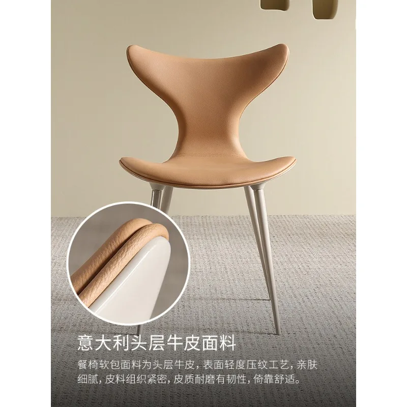 كرسي طعام جلدي ناعم للمطاعم المنزلية الحديثة الراقية #3