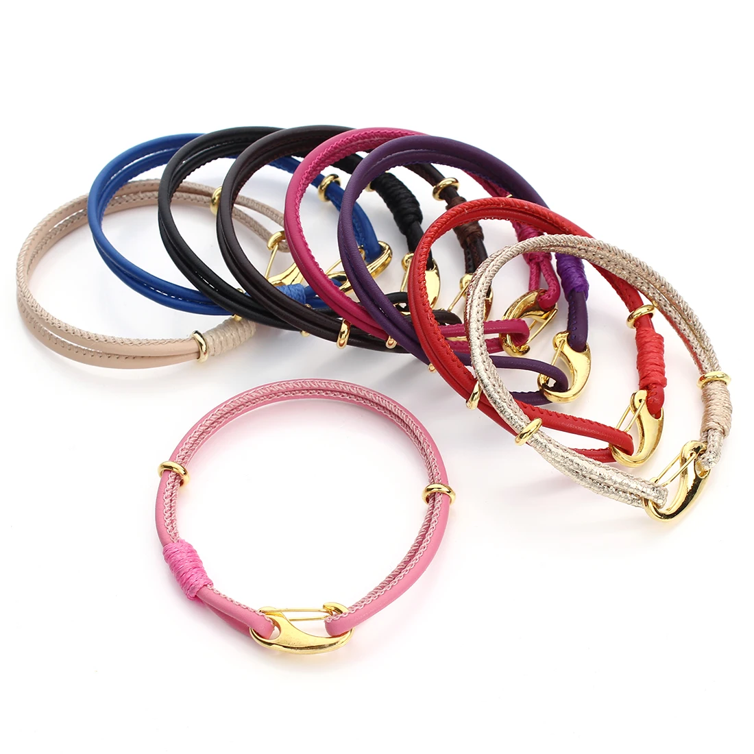 Simple Style Adjustable Leather Cord Charm Bracelets for Women Leather Rope Bracelet Female Jewelry Gifts image 6
