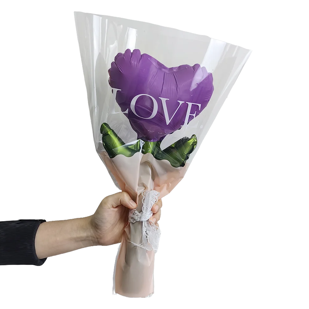 Mini Rose Balloon Heart Shaped Flower Balloon Wedding Anniversary Love Confession Valentine\'s Day Decoration Supplies Girls Gift