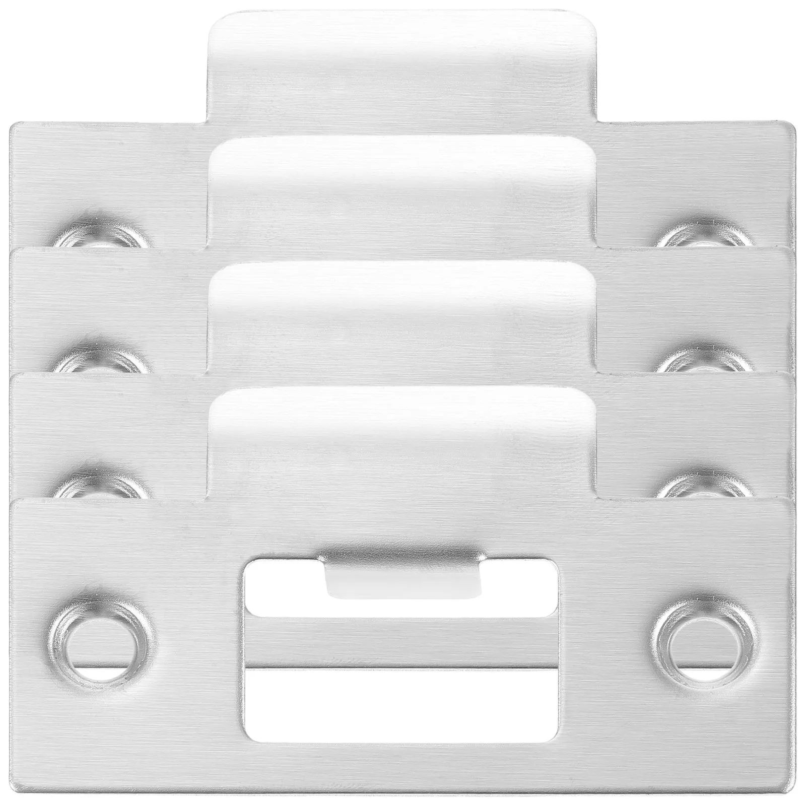 4Pcs Lock Tongue Strike Plates Heavy Duty Stainless Steel Door Reinforcement Plate Replacement Interior Exterior Door Hole Cover