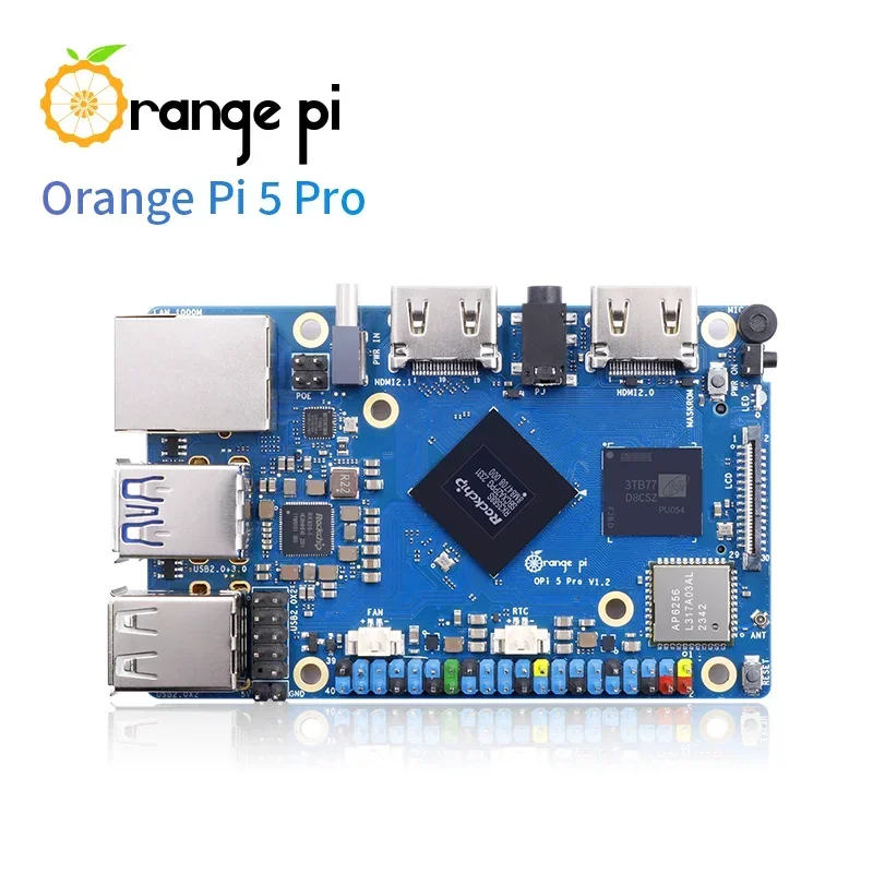 Orange Pi 5 Pro 4GB Ram + 32 GB eMMC Module RK3588S LPDDR5 Single Board Computer Wifi5.0-BT5 M2.0 Support SSD Orange Pi 5Pro