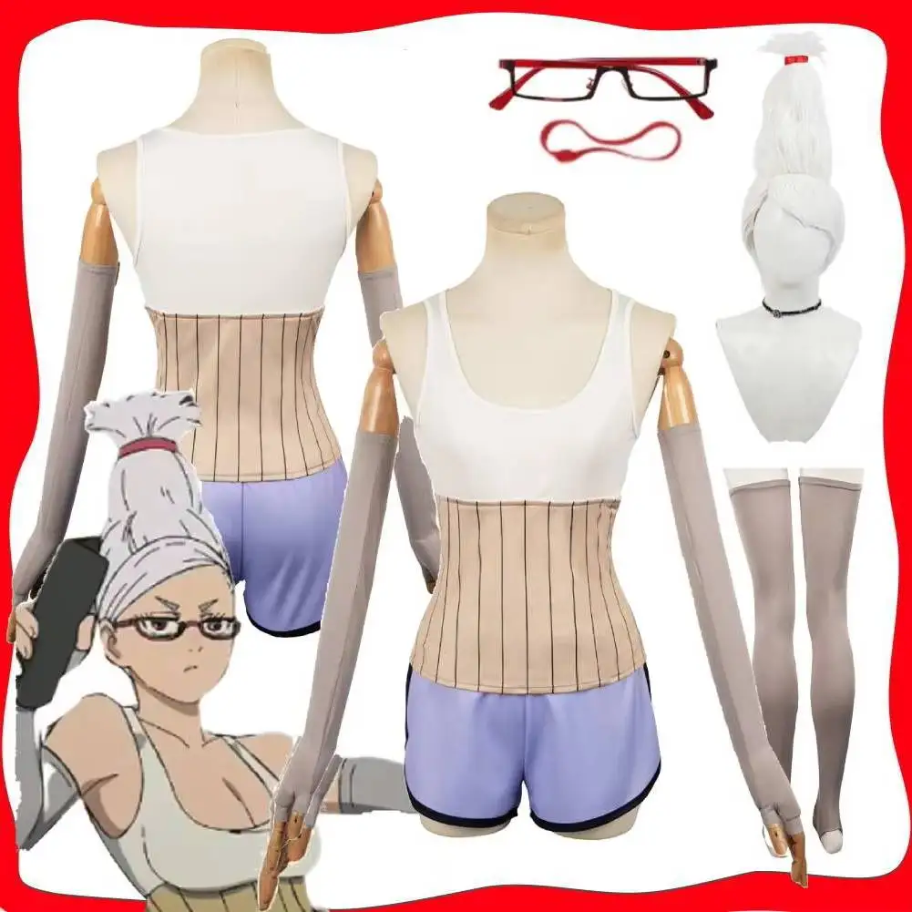 Anime Dandadan Seiko Ayase Cosplay Women Girls Costume Disguise Roleplay Wigs Outfits Vest Sockings Glasses Set Halloween Suit