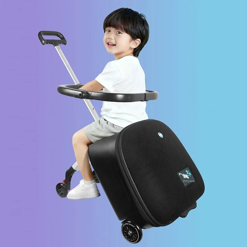Cartoon Child Suitcase Trip Cabin Multifunctional Extension with Guardrail Lazy Carry On Luggage Removable for Baby Trolley Bag
