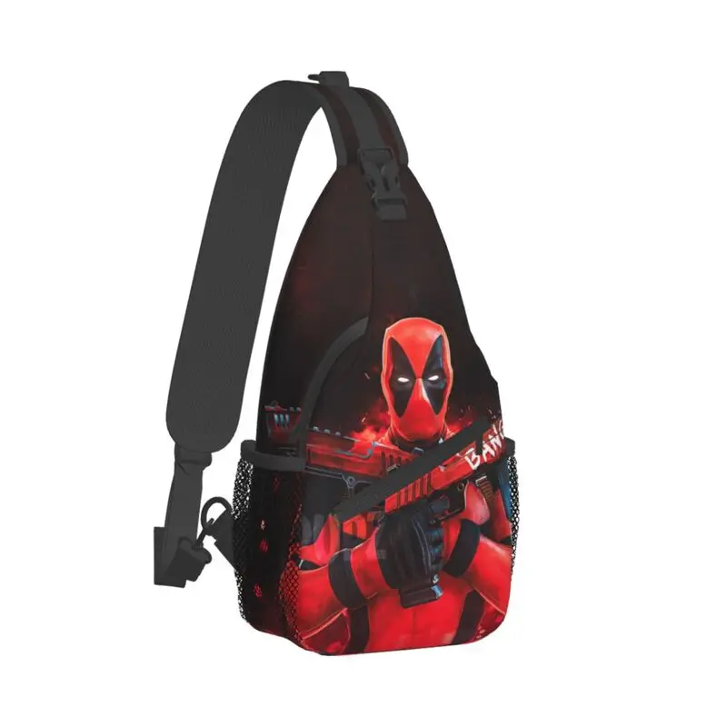 Deadpool Cartoon Cosplay Sling Crossbody Backpack Men Custom Superhero Chest Shoulder Bag for Traveling Daypack