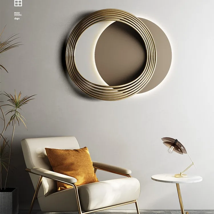 Simple living room wall decoration metal wall hanging three-dimensional wall decoration restaurant entrance sofa background