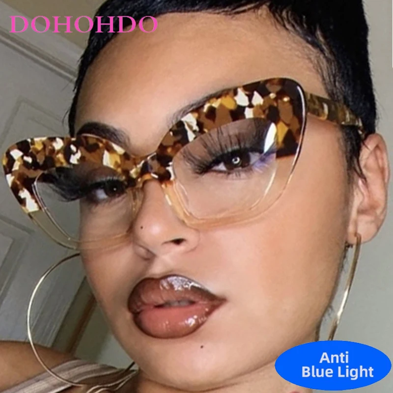 

Vintage Trendy Sexy Anti Blue Light Optical Big Cat Eye Ladies Glasses Men Luxury Brand Design Computer Glasses For Office Work