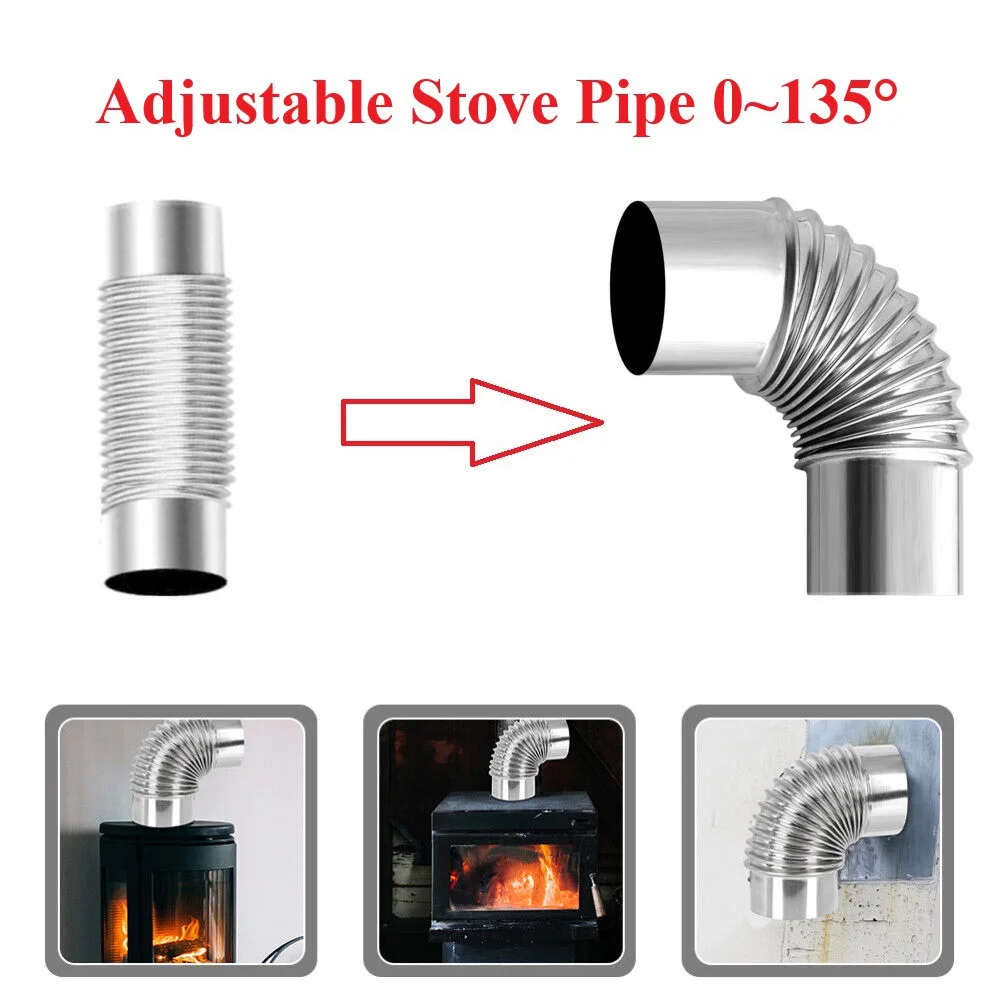 

Stainless Steel 0~135 Degree Straight Elbow Chimney Liner Bend Multi Flue Stove Pipe Chimney Pipe Heater Exhaust Pipe Vents