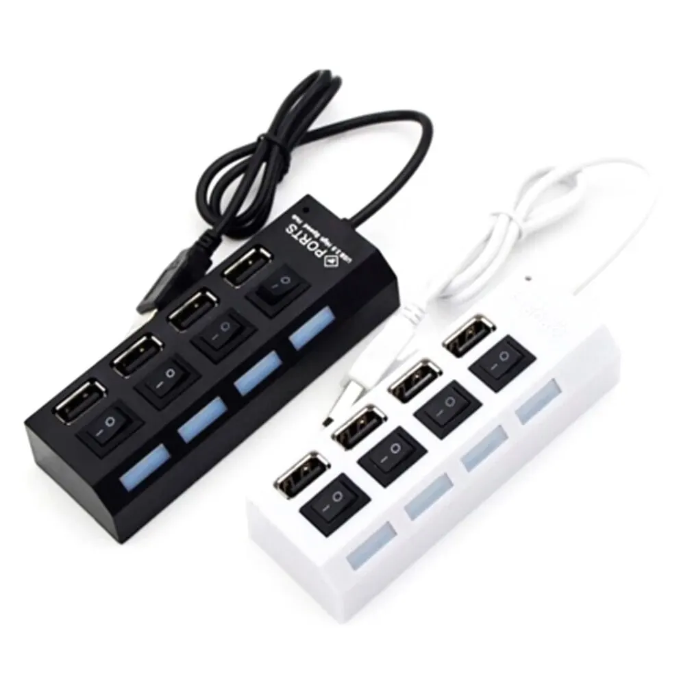 4-Port Usb 2.0 Hub One Drag Four Splitter Hub Plug And Play Mini Small Socket Hub /Usb 4-Port Splitter