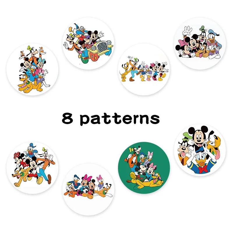 500 pçs/rolo disney dos desenhos animados pateta mickey mouse & amigos adesivos de vedação diy pvc portátil decalques decoração recompensa presente brinquedo