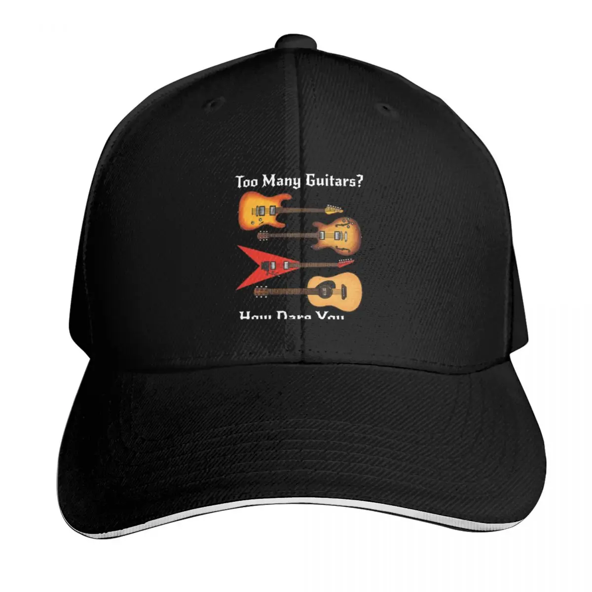 Too Many Guitars? Electric Guitar Guitarist Musician Funny Baseball Cap Men Women Casual Summer Sport Sun Cap