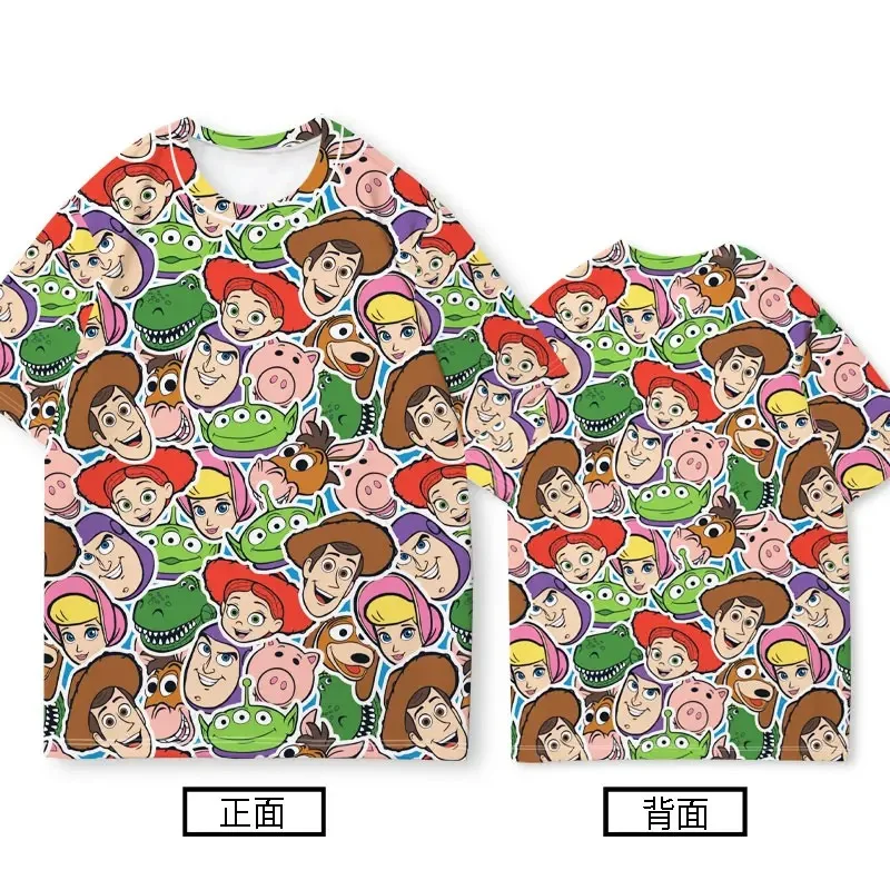 Summer Anime Buzz Lightyear Woody Cartoon T-shirt Clothes Kids Tide Toy Story T-shirt Men Short Sleeve Tops