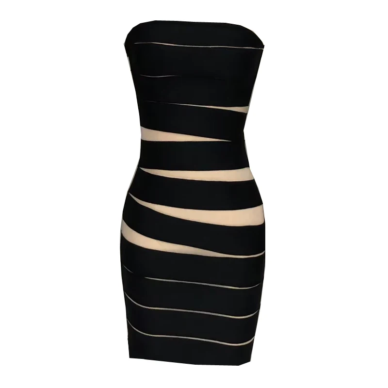 Ärmelloses, durchsichtiges Mesh, unregelmäßige, hohle Nische, Rundhalsausschnitt, lässige Mode, Nachtclub, Promi-Abendparty, figurbetontes Kleid