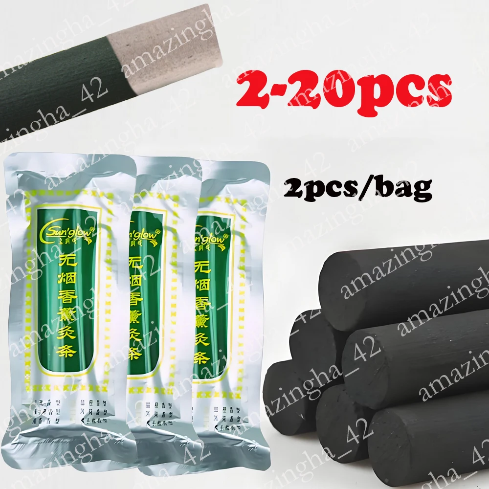 

2-20pcs Smokeless Mugwort Rolls Sealed Package Moxibustion Stick Chinese Medicines Moxa Therapy Acupunture Massage Health Care