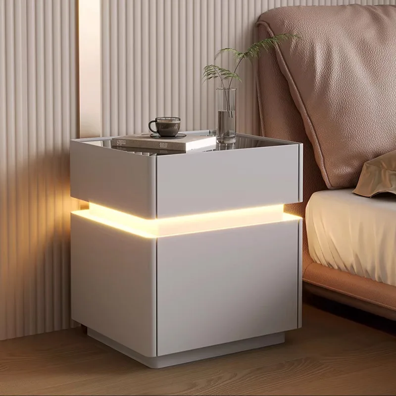 Intelligent Bedroom Furniture Fingerprint Lock Nightstands Side Tables drawer Cabinet Cajonera Muebles Mesa Mesitas De Noche