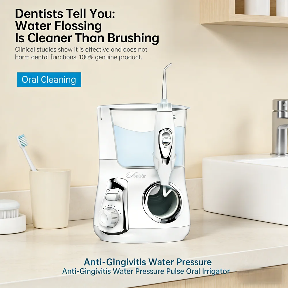 

Электрический ирригатор для полости рта на 10 режимов, настольный, с большим резервуаром 800 мл, 5 насадок, для домашнего ухода за зубами