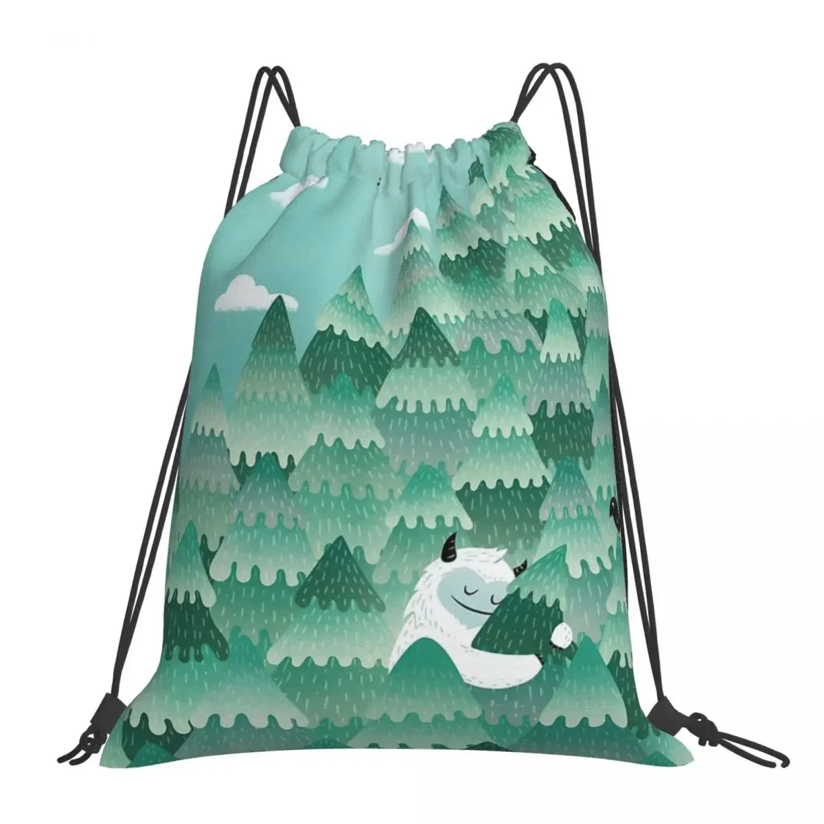 Tree Hugger (Spring And Summer Version) Backpack Portable Drawstring Bag Drawstring Bundle Pocket Sundries Bag For Travel School