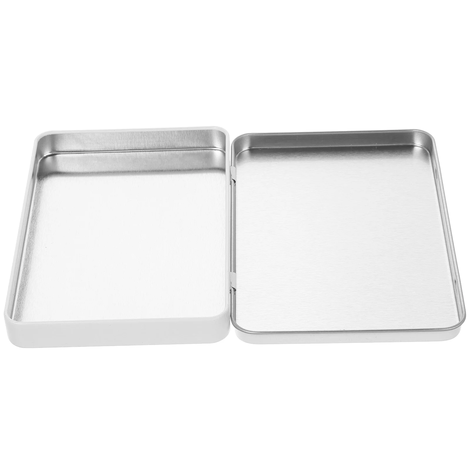 

1pcs Game Card Iron Box White Storage Container Organizer for Sports Trading Cards Protective Tin Box Suitable Small Items