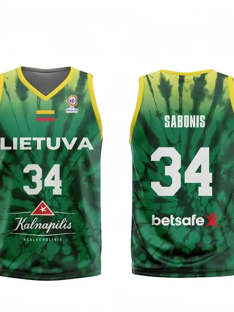 

2025 Lithuania Basketball Jersey 3D Printed Basketball Jersey Vest Adult_children Basketball Training Uniform Lithuania Jersey