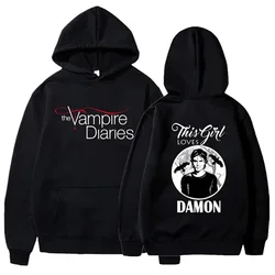 Sudaderas con capucha The Vampire Diaries para mujer, Sudadera con capucha con personalidad a la moda, Jersey informal holgado de manga larga para exteriores