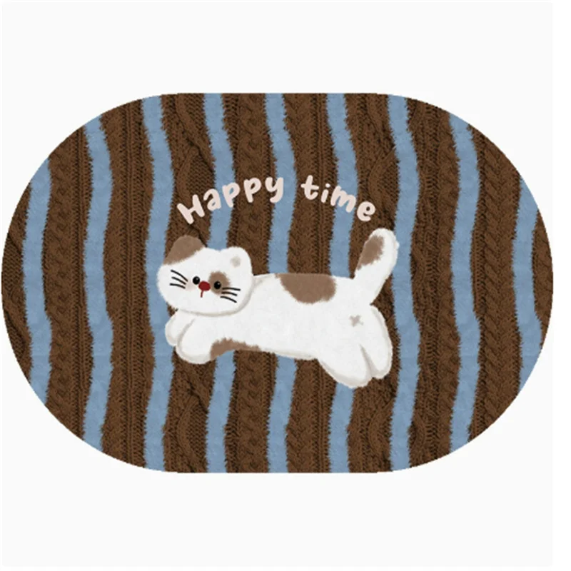 Retro Cartoon Cat And Dog Leather Placemat 30x45cm Waterproof Oil Resistant Table Mat Easy Maintenance Home Use Pet Cup Mat